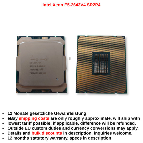 Intel xeon 2643v4 sr2p4 - xeon, e5-2643v4